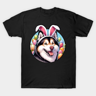 Yakutian Laika Wears Bunny Ears for Easter Celebration T-Shirt